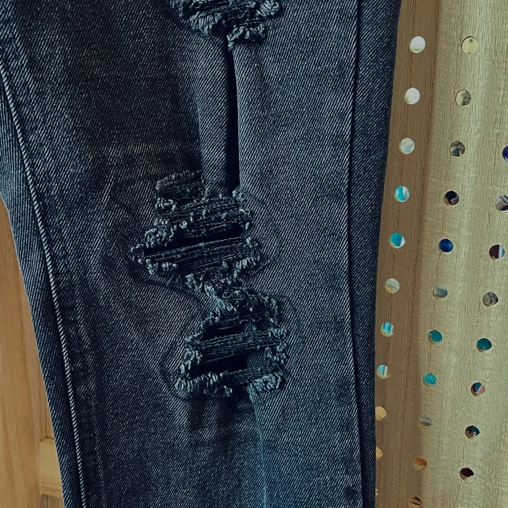 Vanilla Star ~ Black Rip & Repair Skinny Jeans - Picture 5 of 11